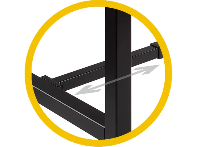 Table Haute Domino Basic hauteur fixe 120x80 honey castello/noir