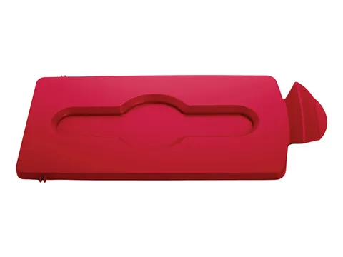 Deksel Rubbermaid Slim Jim Recyclestation gesloten rood