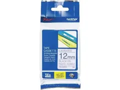 Brother TZE-MQF31 tape voor P-Touch 12mm, Zwart op Pastel Paars