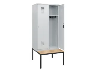 locker met bank,HxBxD 1950x800x815mm,2vak,vak B 400mm,cilinderslot - 1