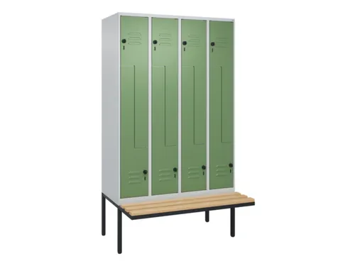 Z-garderobekast,HxBxD 2120x1200x815mm,8vak,vak B 300mm,draaigrendel