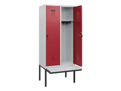locker met bank,HxBxD 1950x800x815mm,2vak,vak B 400mm,draaigrendel