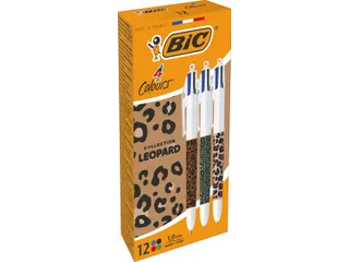 4-kleurenbalpen Leopard doos van 12 stuks assorti - 7