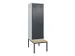 locker met bank,voor scheiding van kleding,HxBxD 2120x600x815mm,2vak
