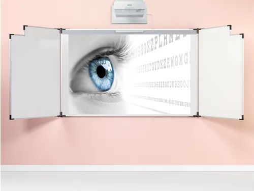 Projectiebord Extraflat Vijfvlaks 128x201cm 16:10 mat wit finger touch