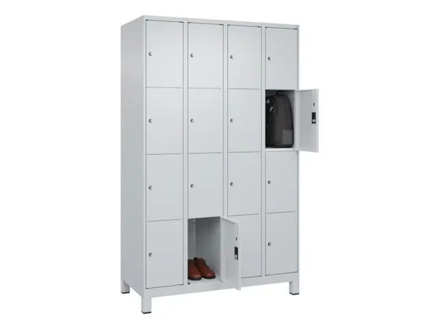 lockerkast,HxBxD 1950x1200x500mm,4x4vakken,vak B 300mm,cil.-slot