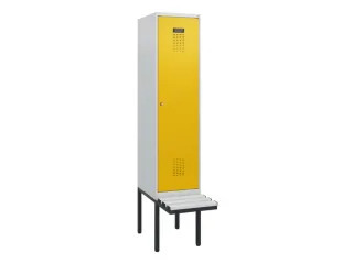 locker met bank,HxBxD 1950x400x815mm,1vak,vak B 400mm,cilinderslot - 2