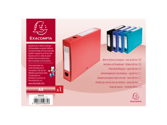 Boite de classement à pression Dos 60mm polypropylène 7/10e Opaque -