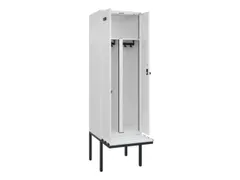 PBM-locker met bank,HxBxD 2120x600x815mm,2vak,vak B 300mm,draaigrendel