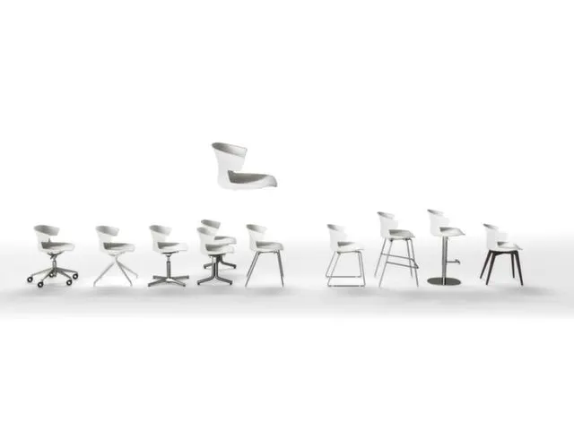 Bezoekersstoel Kunststof Kuip Groen Spinonderstel Aluminium