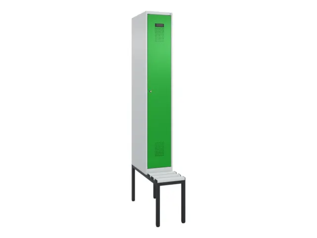 locker met bank,voor scheiding van kleding,HxBxD 2120x300x815mm,1vak