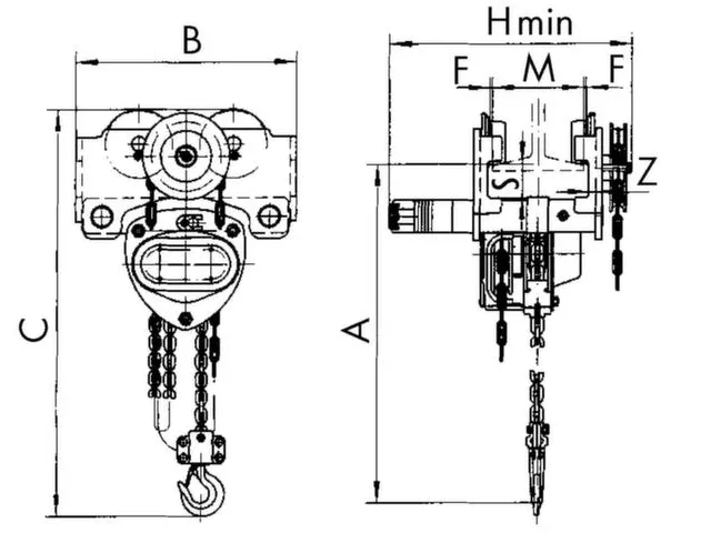 Combi-Loopkat Duwloopkat Met 3M Heffing Draagvermogen 1T Gewicht 24Kg