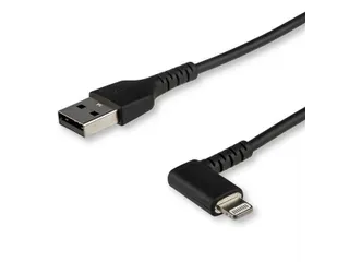 1 Meter Gehoekte Lightning Usb Kabel Apple Zwart Aramide - 1
