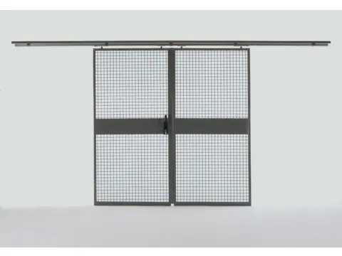 dubbele schuifdeur,v. scheidingswandsysteem,HxB 2550x1800mm,RAL5002