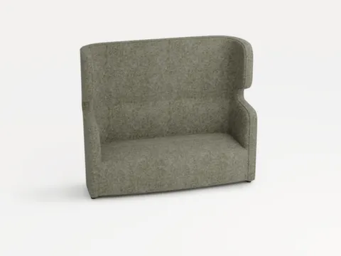 sofa,2-zits,geluidabsorberend,stof lichtgrijs,HxBxD 1330x1570x760mm