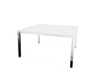 vergadertafel HxBxD 74x140x140cm vierkant 4voeten verchroomd Bl-wit - 1