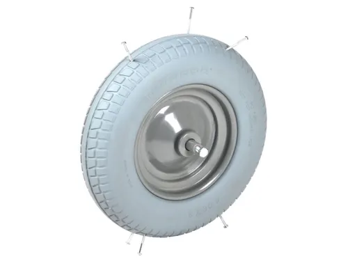 kruiwagenwiel,draagverm. 200kg,Ø 400mm,aslengte 250mm,PU-banden