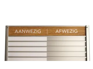 Menoor In-Uit bord 60 namen Aluminium Aanwezig/Afwezig Houtlook - 2