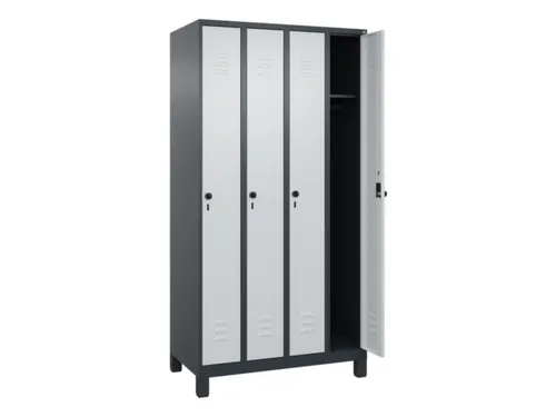 locker,HxBxD 1950x1000x500mm,4vak,vak B 250mm,draaigrendel,voeten