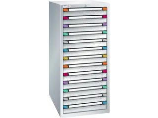 ladekast,HxBxD 1400x605x695mm,13lade(n),RAL7035,front RAL7035 - 2