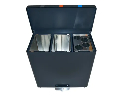Brandveilige Pedaalemmer Recyclokick 3 Grafietgrijs 3x 34 liter