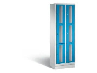 Lockerkast 1800x610x500mm 2x3 vakken Cilinderslot, Sokkel, RAL5012 - 2