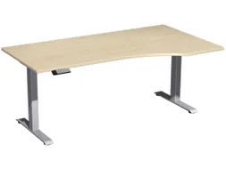 In hoogte verstelbaar bureau in vrije vorm,HxBxD 630-1280x1800x1000mm