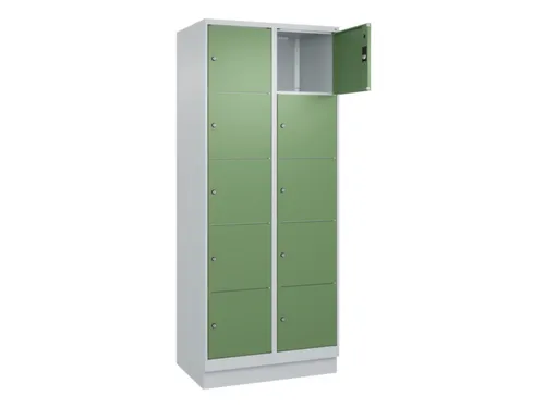 lockerkast,HxBxD 1950x800x500mm,2x5vakken,vak B 400mm,cil.-slot,sokkel