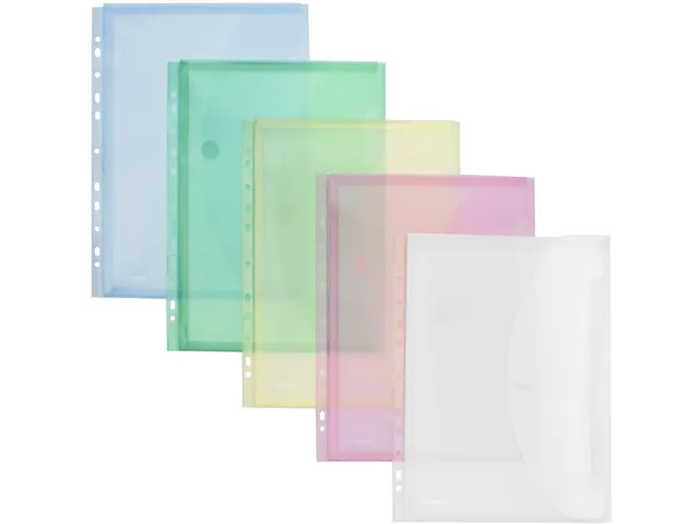 Foldersys Enveloptas Velcro Sluiting A4 Geperforeerd 11-gaats Assorti