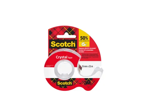 Plakband Scotch 600 19Mmx25M Crystal Clear + Handafroller