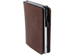 Pasjeshouder Clicksafe RFID jachtleer BR/ZI 6 pasjes met opbergvak voo