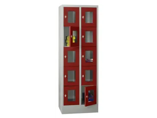 lockerkast,HxBxD 1850x600x500mm,2x5vakken,RAL7035,front RAL3000 - 2