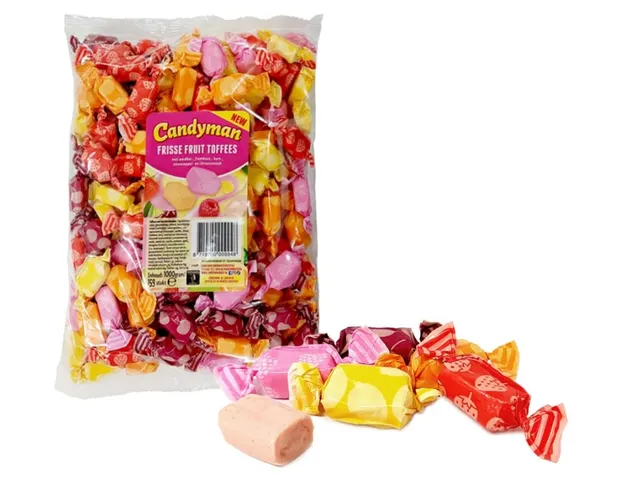 Toffees Candyman frisse fruit zak 1 kilogram