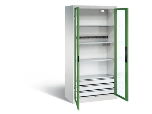 acculaadkast 1950x930x500mm 5stekkerdozen 230V cil.-slot front RAL6011