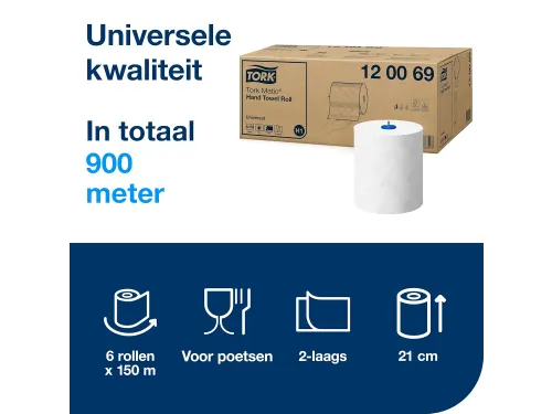 Tork 120069 Matic Universal Handdoekrol 2-laags Wit 150 meter 6 Rollen
