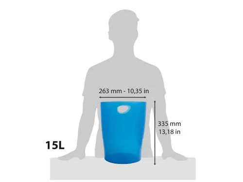 ECOBIN Papiermand 15 Liter Blauw Transparant