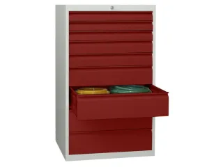 ladekast,HxBxD 1200x715x600mm,9lade(n),cil.-slot,RAL7035,front RAL3000 - 2