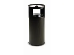 combi-asbak,HxØ 800x310mm,afvalbak inhoud 40l,romp staal zwart,blusko