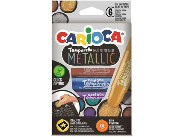 plakkaatverfstick Temperello Metallic 6 stuks