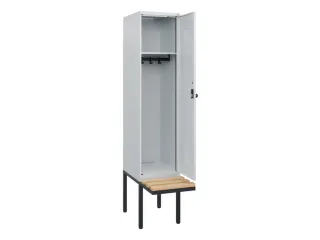 locker met bank,HxBxD 1950x400x815mm,1vak,vak B 400mm,draaigrendel - 1
