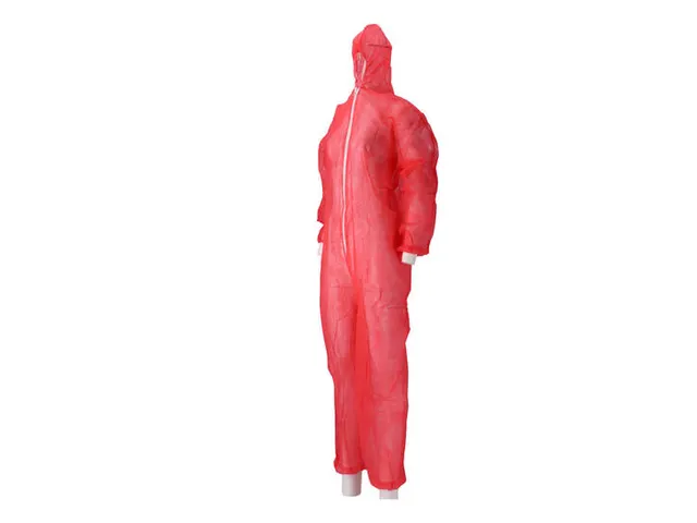 CMT Coverall met ritssluiting Non Woven PP Rood Maat M doos 50 stuks