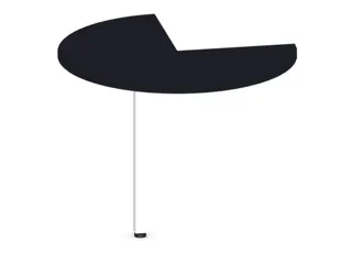 aanbouwtafel,i.h.v.,HxØ 720-840x1000mm,driekwartrond,CC-zwart - 1