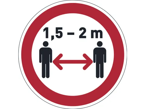 Verwijderbare vloersticker afstand houden