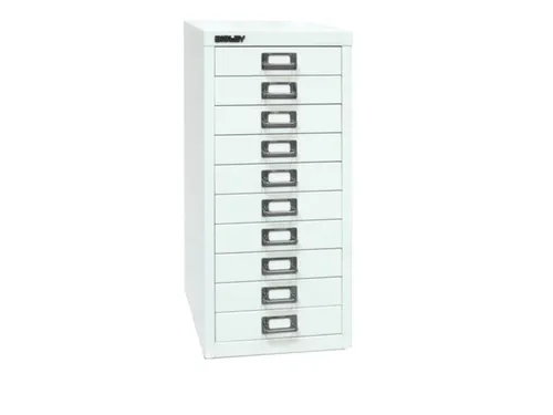 kantoor-ladekast HxBxD 590x279x380mm 10 laden romp verkeerswit staal