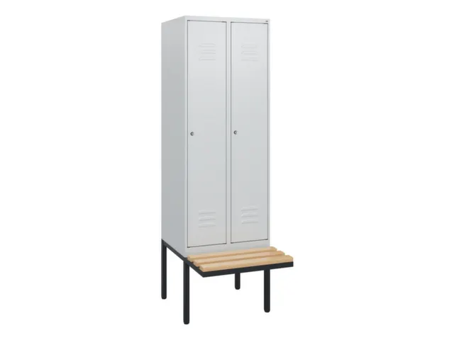 locker met bank,HxBxD 1950x600x815mm,2vak,vak B 300mm,cil.-slot