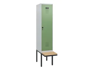 locker met bank,HxBxD 1950x400x815mm,1vak,vak B 400mm,draaigrendel - 2