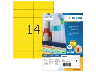 HERMA 4555 Gekleurde etiketten A4 105x42,3mm Geel 1400 stuks - 1