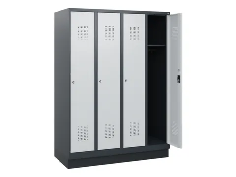 schoollocker,HxBxD 1630x1200x500mm,4vak,vak B 300mm,cil.-slot,sokkel