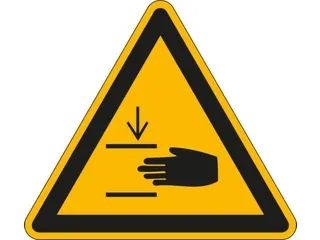 waarschuwingsbord,waarschuwing: handletsel,sticker,folie,HxB 25x25mm - 1