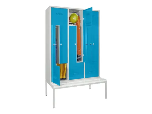 Z-garderobekast,HxBxD 2100x1200x800mm,RAL7035,front RAL5012